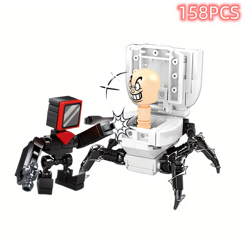 Surveillance Sound Toy Toilet TV Monitor Building Blocks