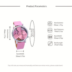 Kids Cartoon Watch Casual Quartz Leather Women Student Girls Watch Wristwatch