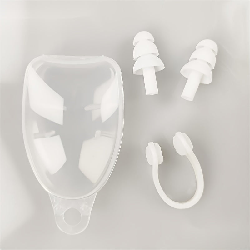 Silicone Earplugs Nose Clips Set for Swimming Diving