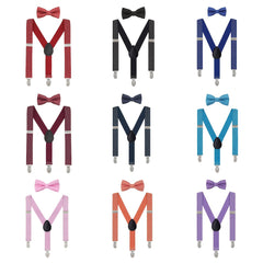 Boys Polka Dots Print Suspenders With Bow