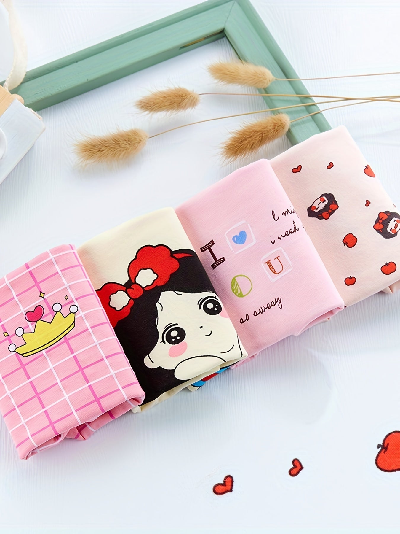 4pcs Girls Boxer Briefs Cotton Comfy Breathable Baby Children's Shorts