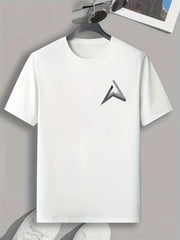Geometry Print Men's Comfy T-shirt for Outdoor Summer