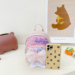 Mermaid Sequin Bow Kindergarten Shoulder Bag Girls Boys Backpack