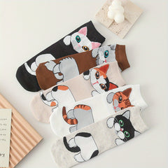 Girls Kids Cat Pattern Socks Casual Sport Children s Socks