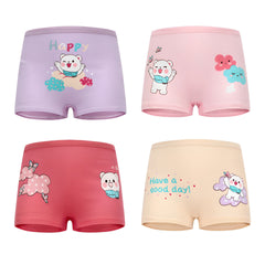 4pcs Girl's Bear Boxer Briefs Cotton Underwear Kid's Underpants