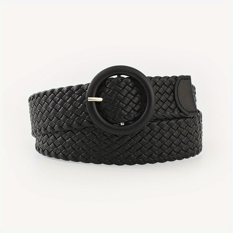 Candy Round Buckle Belt Women Casual Wide Belts Stylish Pants