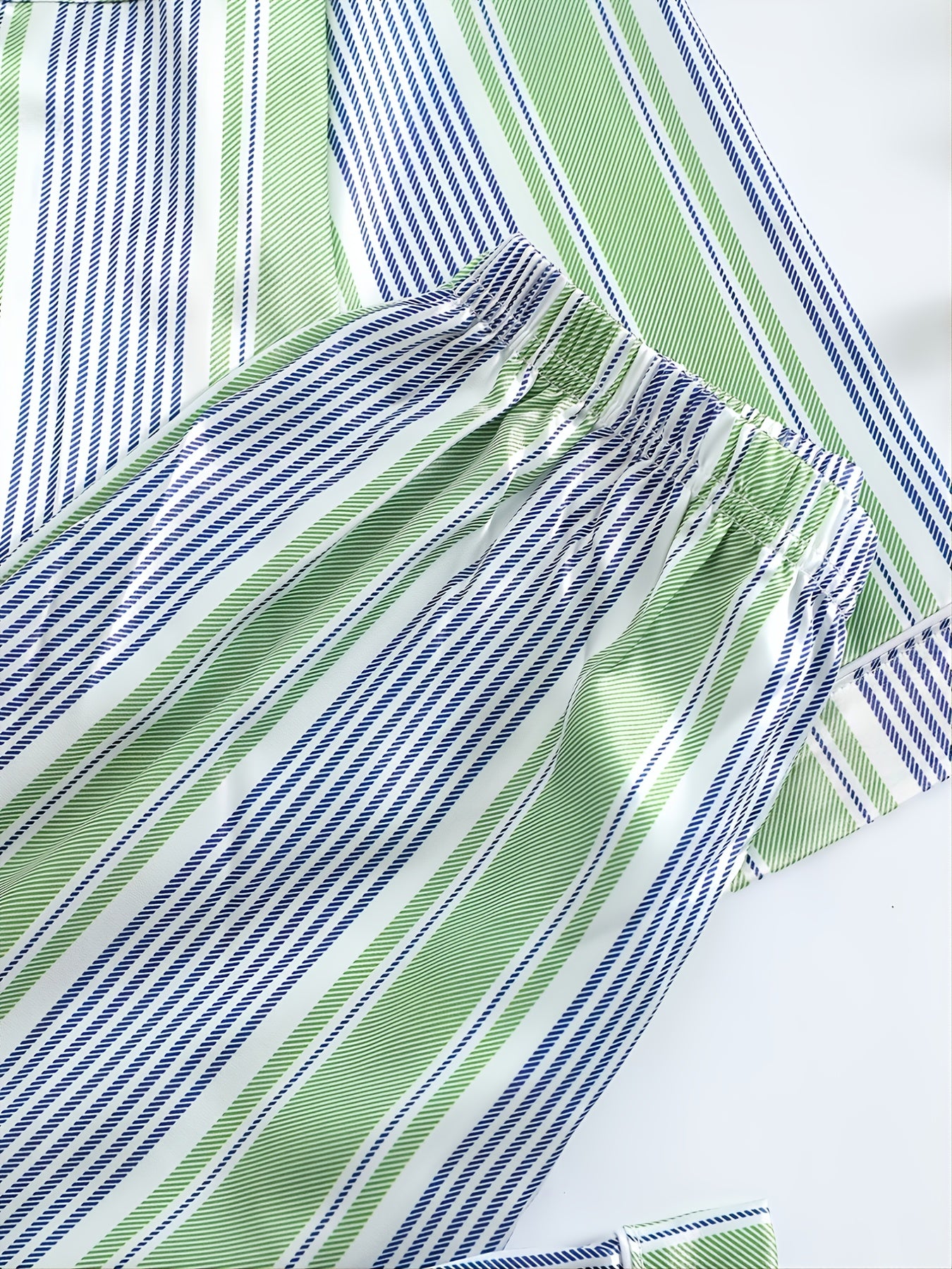 Boys' Striped Pajama Set, Long Sleeve Button Down Top & Pants
