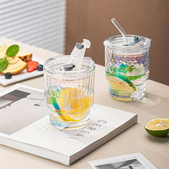 Portable Plastic Water Cup with Straw and Lid