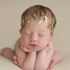 Cute 2 Piece Leaf Headband & Angel Feather Set for 0-3 Month Baby