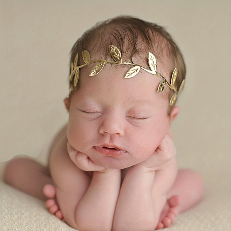 Angel Feather & Leaves Headband Set for Newborn Photos in Red