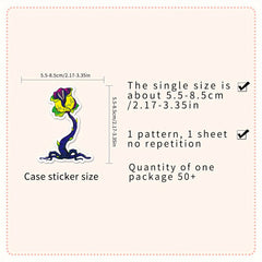 50 Sheets Insect Catching Plant Cartoon Waterproof Stickers