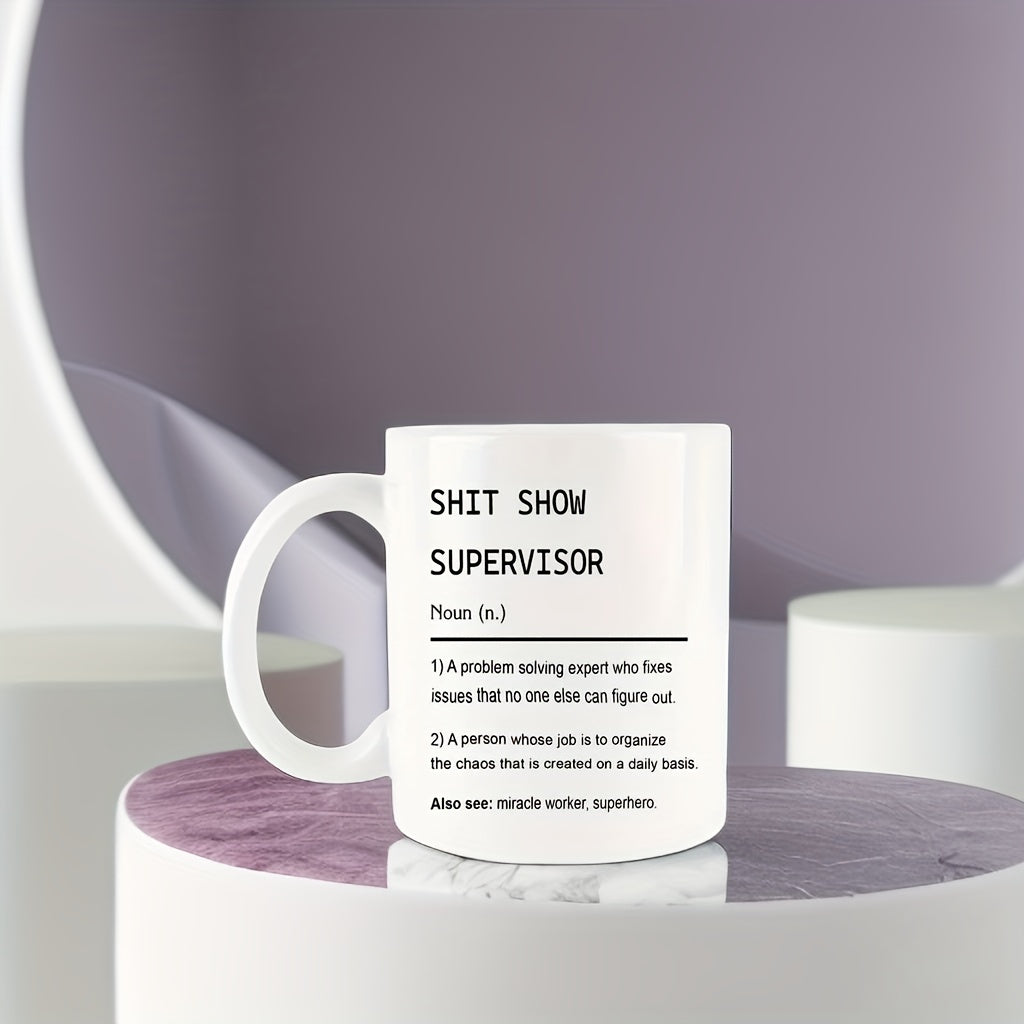 11oz Unique Letter Printed Coffee Mug Porcelain Cup Home Office