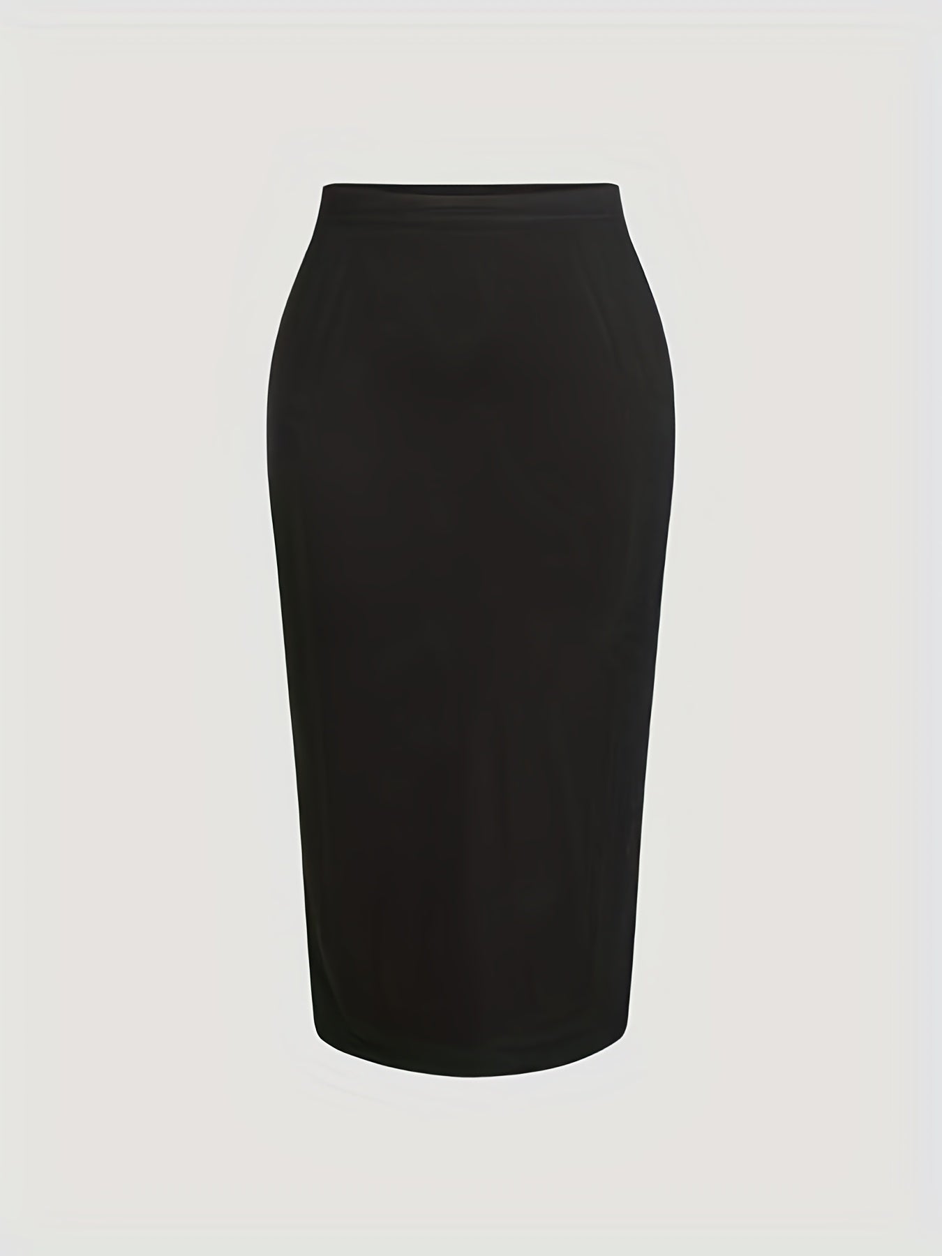 Ribbed High Rise Slim Fit Midi Skirt