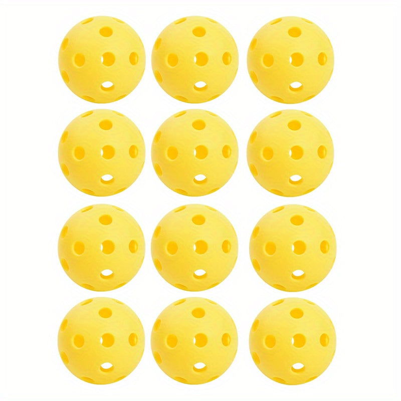 12pcs 72mm Pickleball High Bounce Ball for Outdoor & Indoor Courts