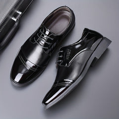 Men's Non Slip Round Toe Lace Up Dress Shoes for Wedding Party Business