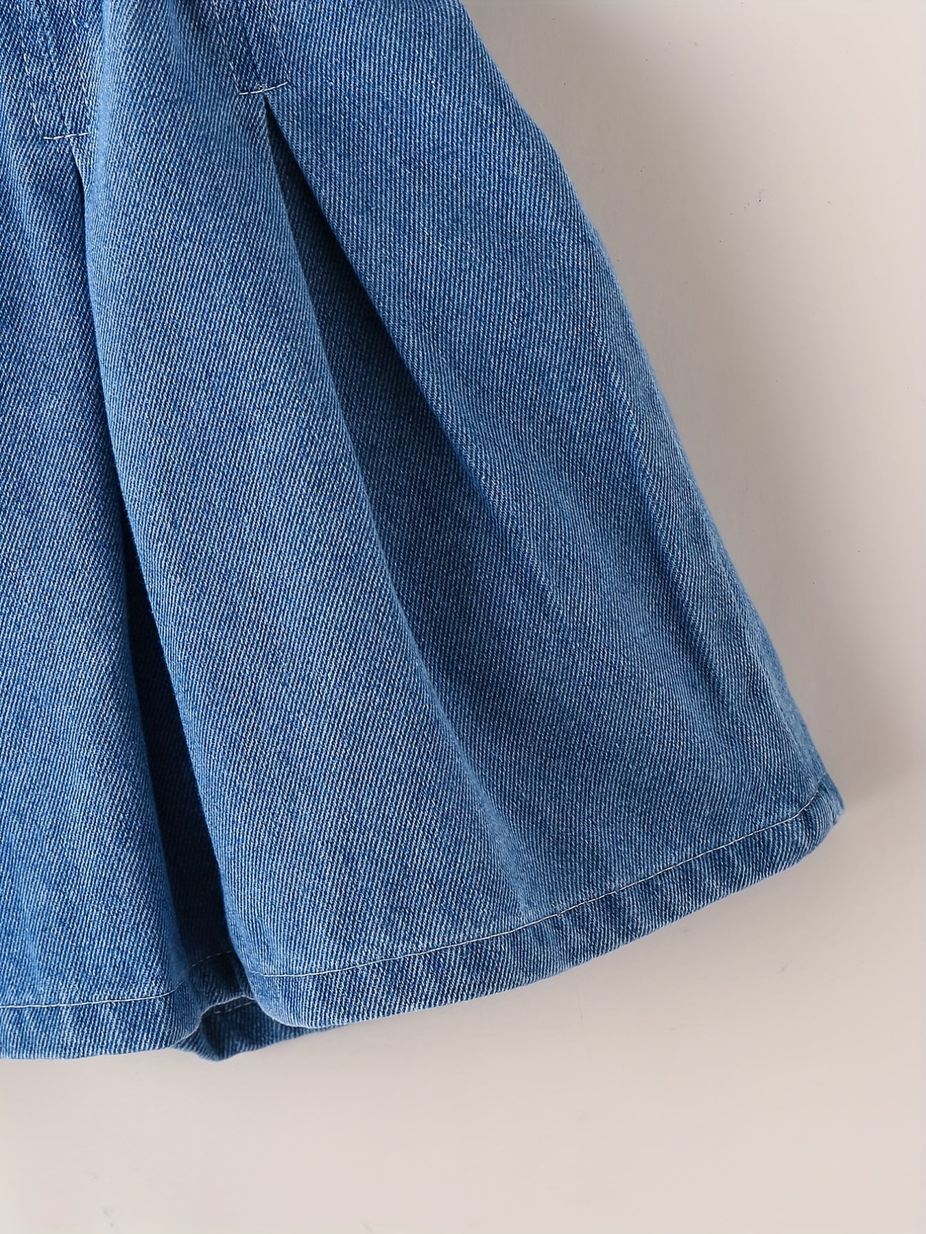 Girls Pleated Denim Shorts Summer Clothes