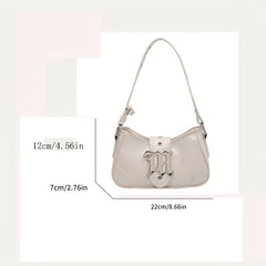 Vintage Eyelet Buckle Baguette Bag for Women Y2K Underarm Purse