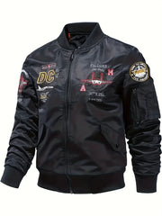 Men's Windproof Waterproof Soft Shell Jacket Active Airplane Embroidery