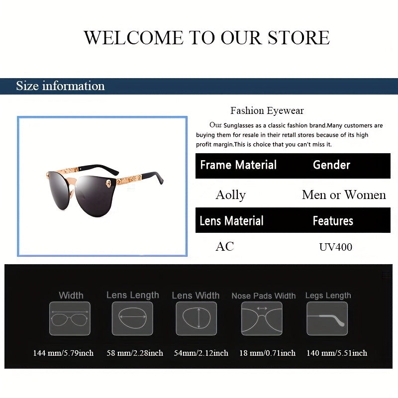 Men's Gothic Style Mirror Sunglasses Hipster Frameless Cat Eye Sun Glasses