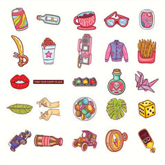 50 Waterproof Vinyl Stickers Water Bottles Laptop Skateboard Decals