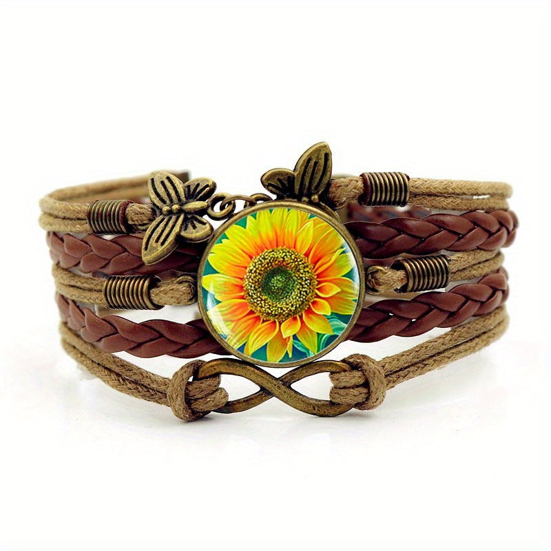 Vintage Butterfly Infinity Symbol Time Gemstone Bracelet