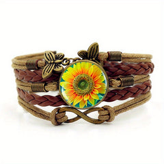 Vintage Butterfly Infinity Symbol Time Gemstone Bracelet