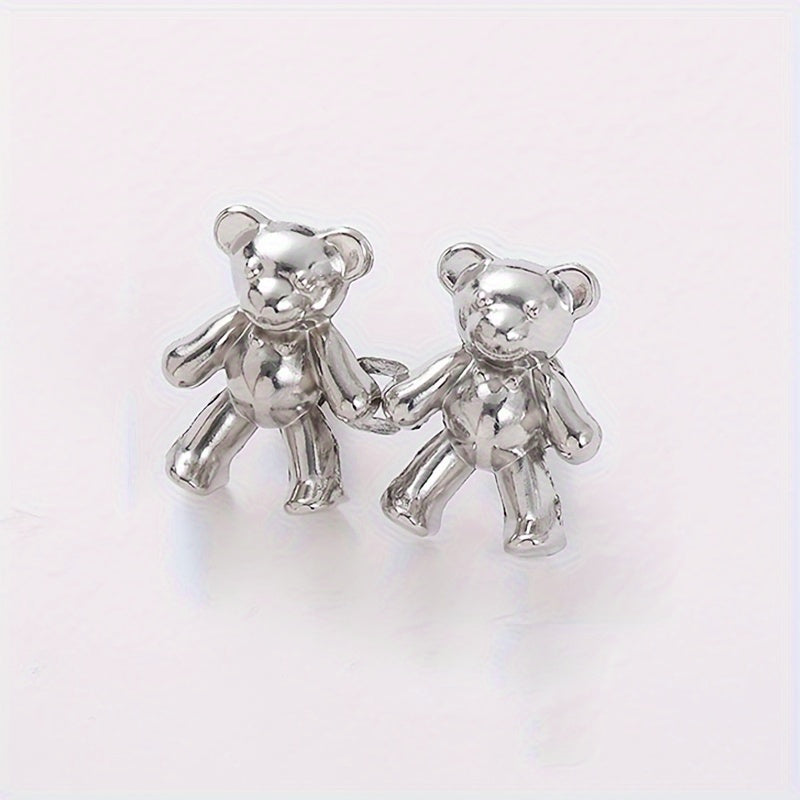 1pair Bear Waist Button Pin Nail Seam Removable Pants