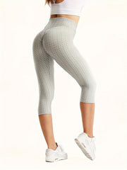 High Waist Honeycomb Yoga Pants - Fitness Leggings