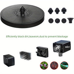 Solar Fountain with Lights, 8 Nozzles for Bird Bath, Pond, Fish Tank