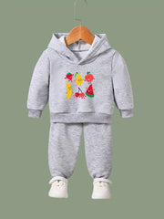 OERYUI 2pcs Fruit Print Hoodies Pants Set Girls Boys Spring Fall Sports