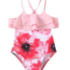 Baby Girls Floral Sleeveless Swimsuit