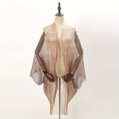 Gradient Rhombus Tassel Shawl Thin Wrap Bikini Cover Up