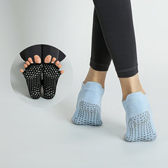 5 Toe Yoga Socks Open Toe Anti Skid Low Cut Dance Socks With Grips