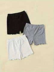 3pcs Girls Casual Shorts Sports Dance Safety Undershorts For Skirt