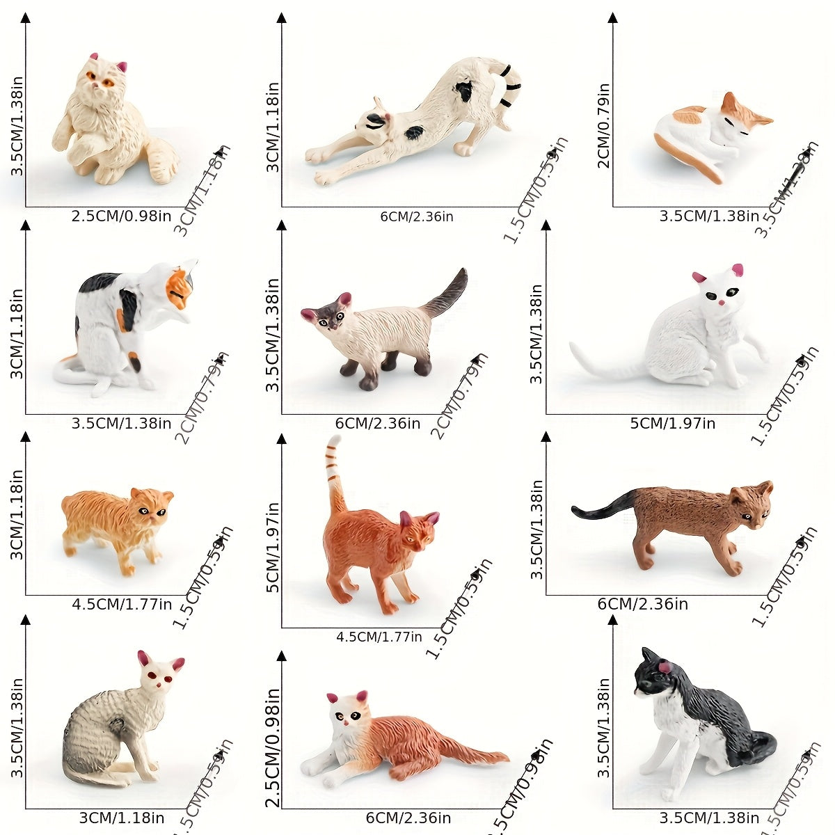Realistic Cat Animal Model Figurine