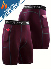 Men's Compression Shorts With Pocket Athletic High Stretch Base Layer
