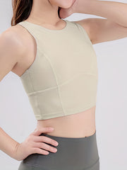 Solid Fitness Sports Bra with Criss Cross Straps