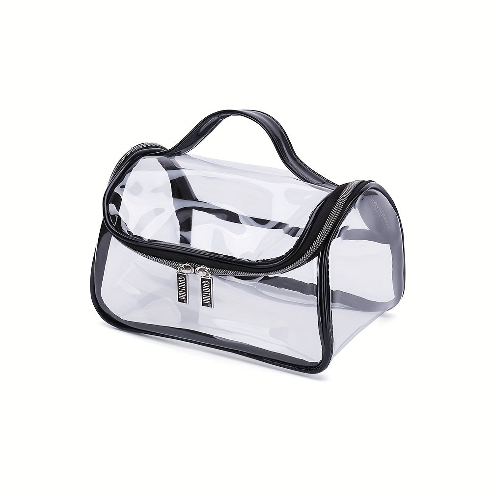 Clear PVC Toiletry Bag with Handle Zipper Waterproof Travel Pouch