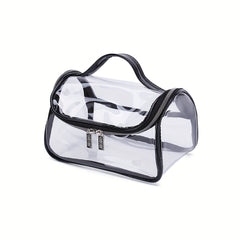 Clear PVC Toiletry Bag with Handle Zipper Waterproof Travel Pouch