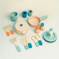Kids Play Kitchen Set Wooden Educational Toy for Boys and Girls