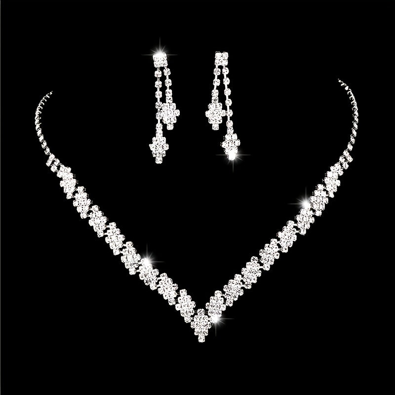 Chunky Jewelry Set Choker Necklace & Tassel Earrings Prom Costume Party