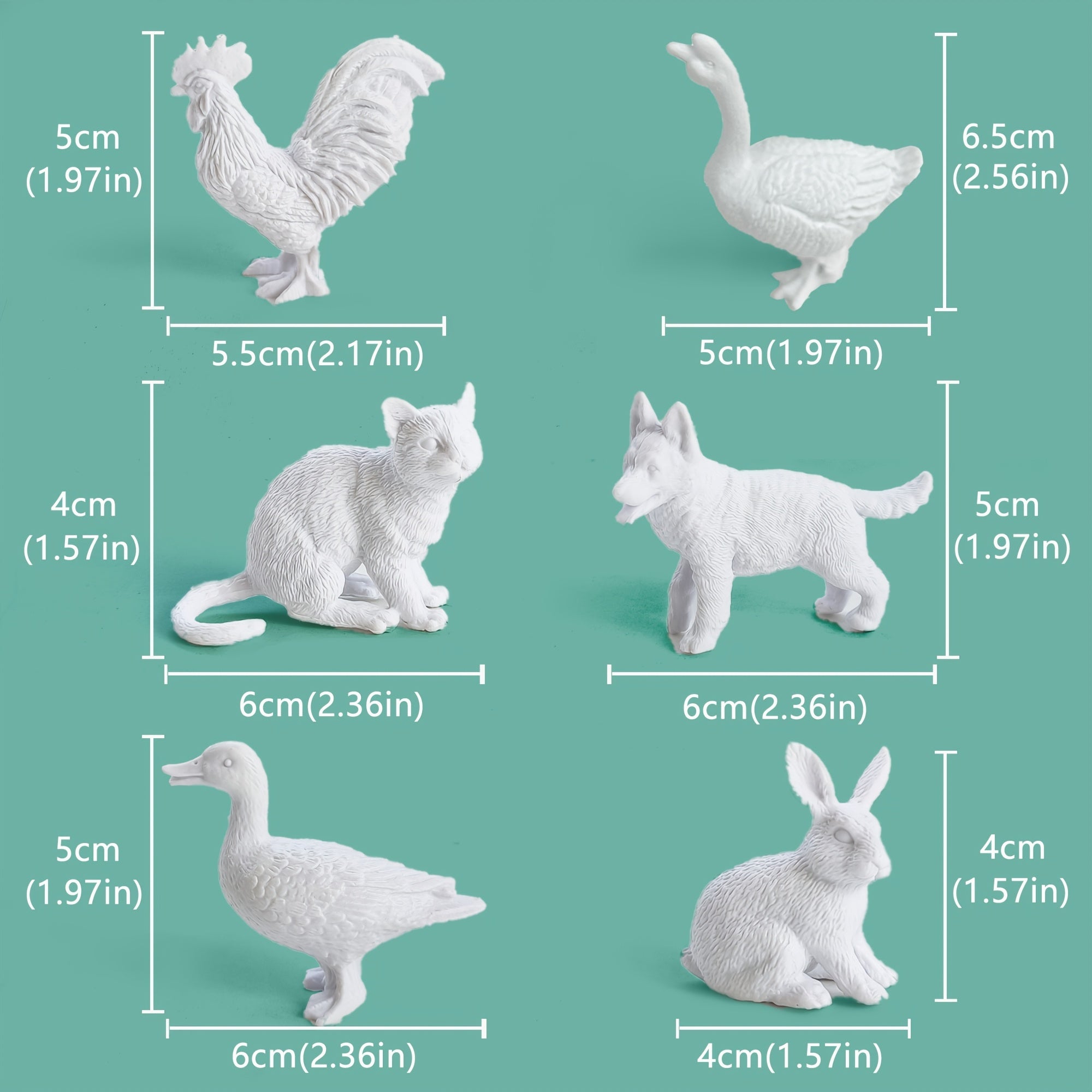 Kids' Painting Set - 9pcs/6 Animals/6 Colors/1 Brush/1 Palette