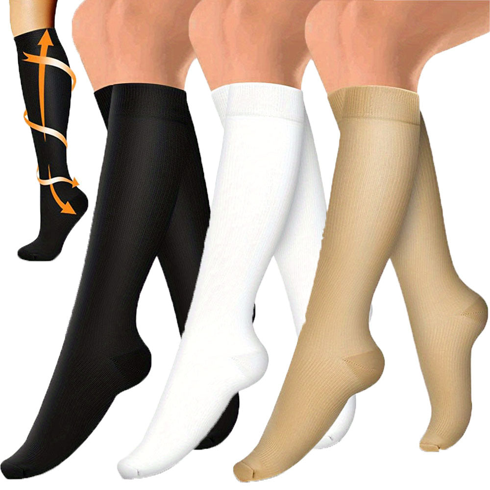 3 Pairs Copper Compression Socks - Circulation Improvement - Men & Women