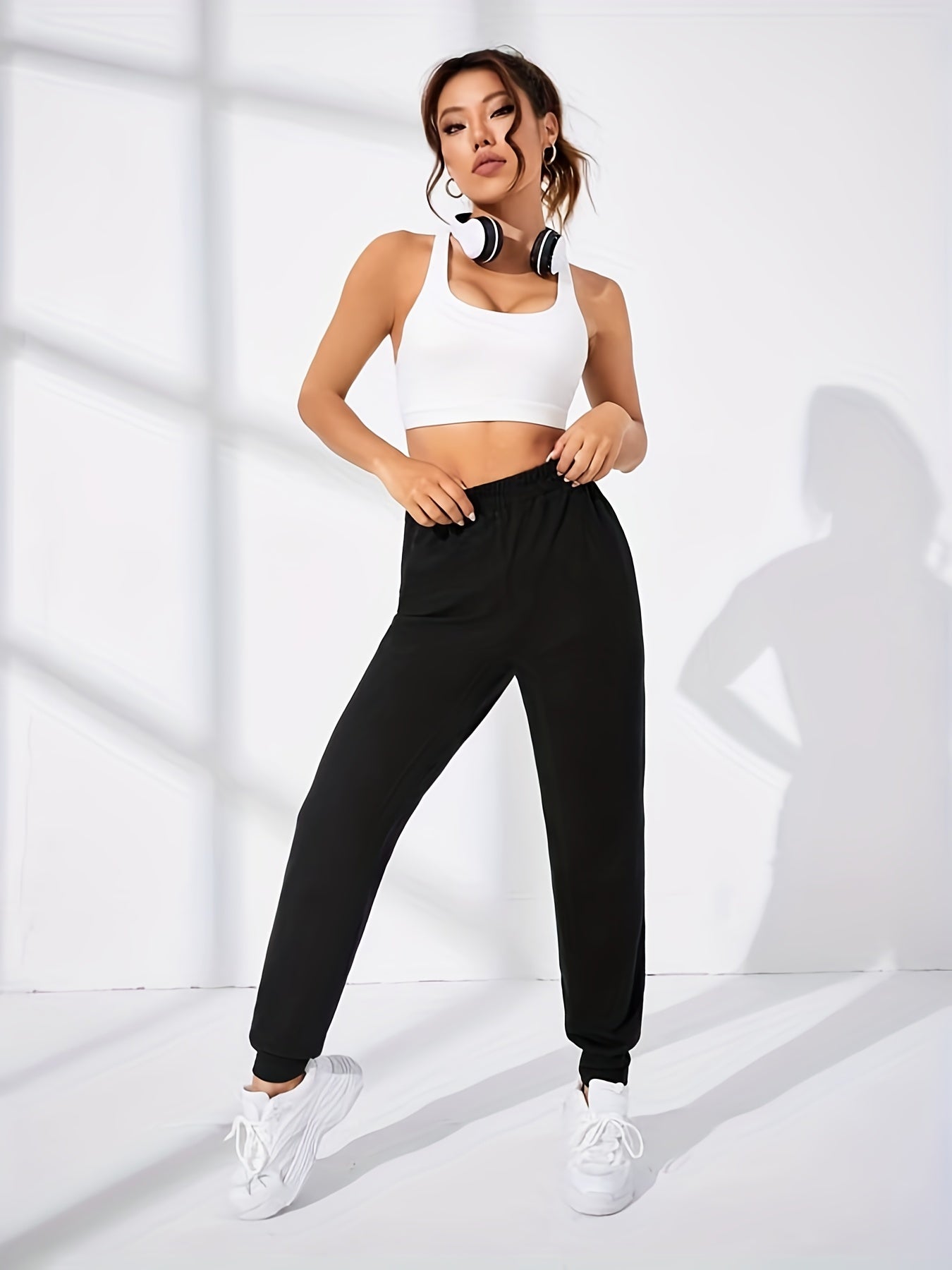 Elastic Waist Jogger Pants for Women