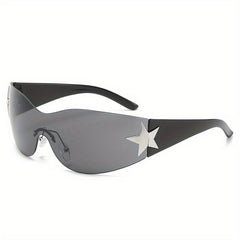 Y2K Rimless Sunglasses Star Gradient UV400