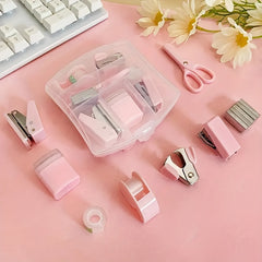 Macaron Stationery Set - Clear Plastic Box