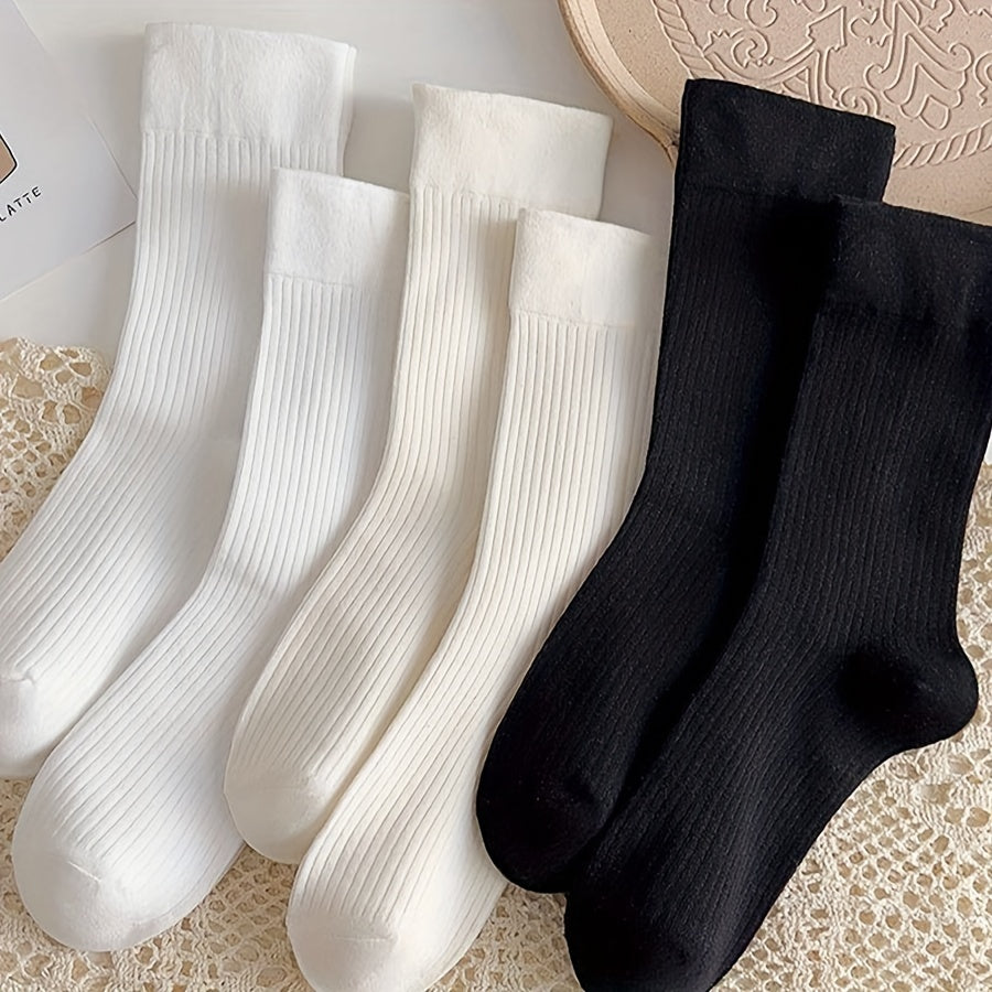 6 Pairs Mid Tube Women's Socks Comfy Breathable Stockings