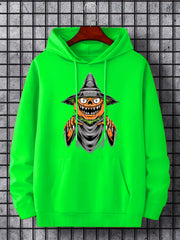 Men's Cartoon Pumpkin Graphic Hoodie Active Halloween Style