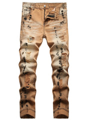 Men's Ripped Jeans Distressed Denim Pants Street Style Spring Summer