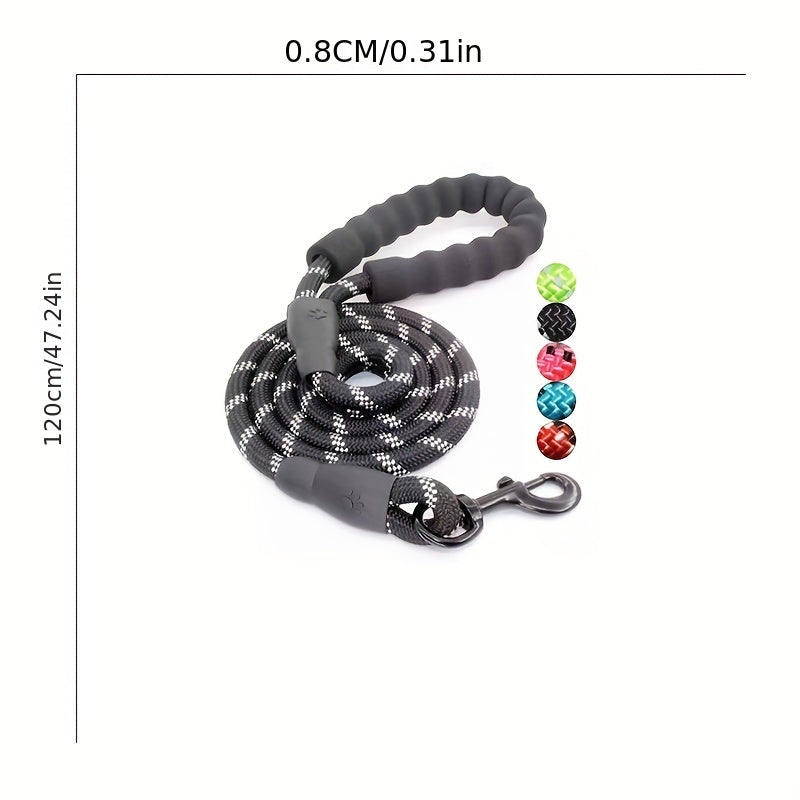 Reflective Dog Leash with Padded Handle for Strong Dogs